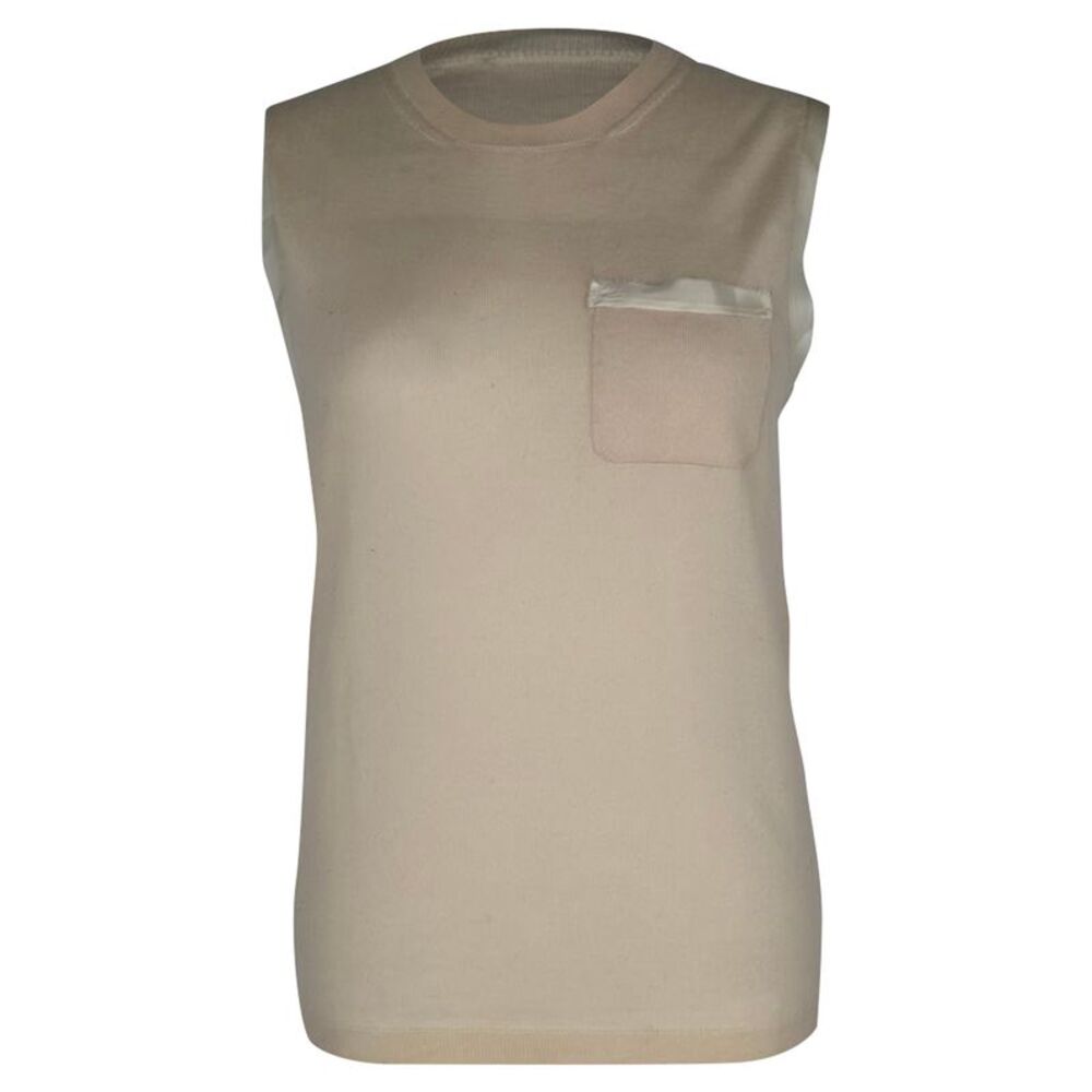 Lanvin Knitted Tank Top in Cream Cashmere